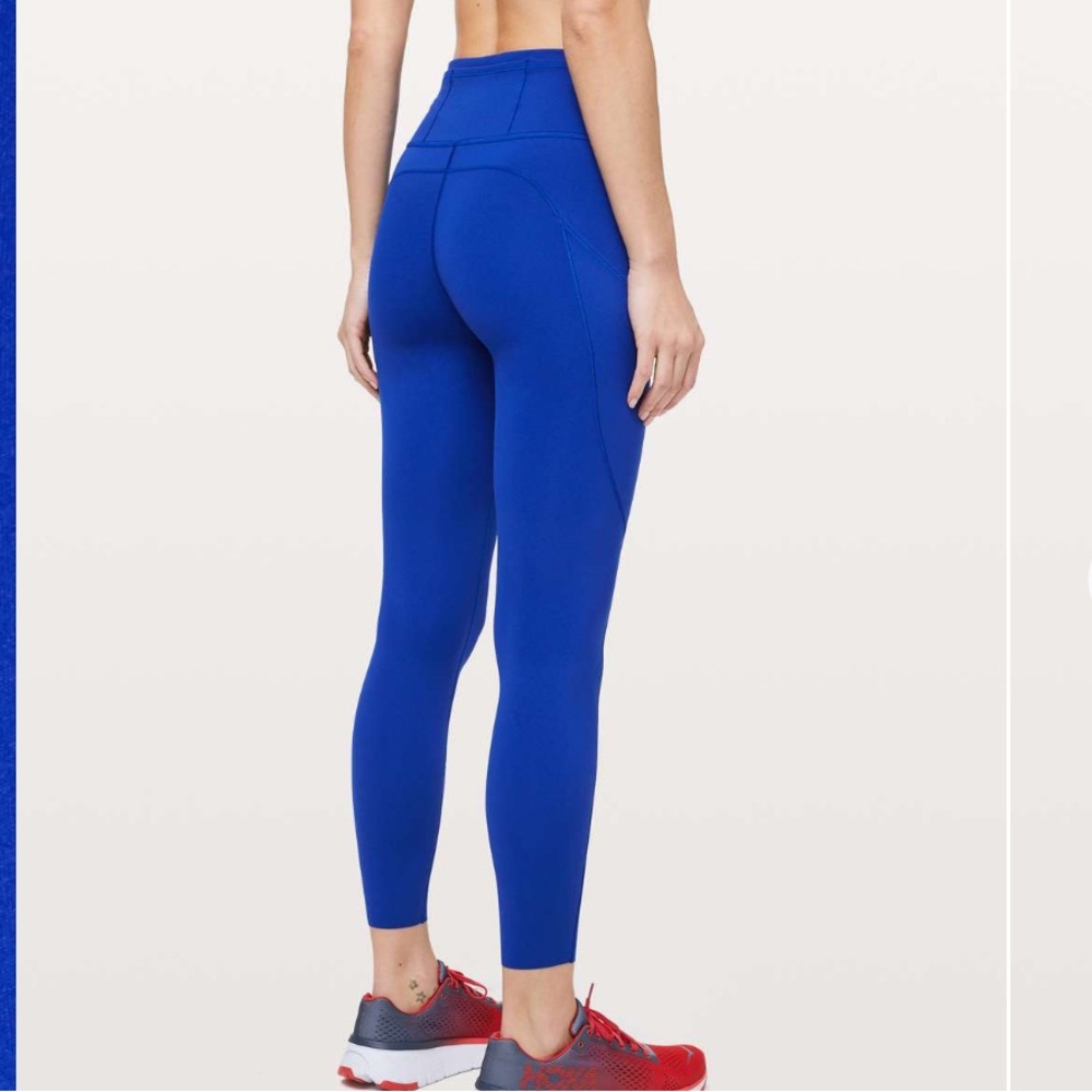 Lululemon Fast & Free 7/8 Tight II *Non-Reflective Nulux 25" Jet Stream blue sz2